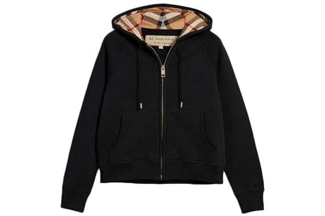 burberry sweatshirt zip up|burberry hoodie with check hood.